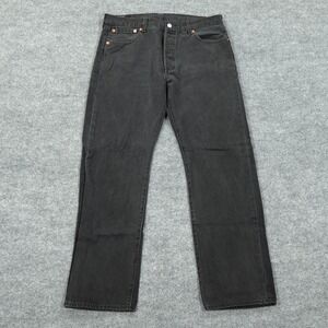 Levi's 501 Jeans Mens 34x30 Black Original Fit Straight Leg Button Fly Denim